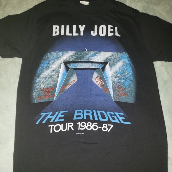 Vintage Billy Joel The Bridge Tour 1986-1987 Concert T Shirt Size Medium - Picture 1 of 3